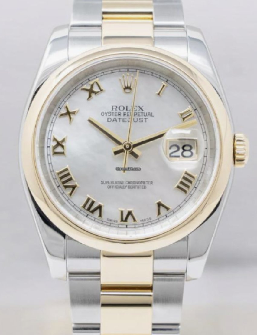 Rolex Datejust 36 Mother of Pearl Oyster Bracelet 116203 - WatchesOff5thWatch