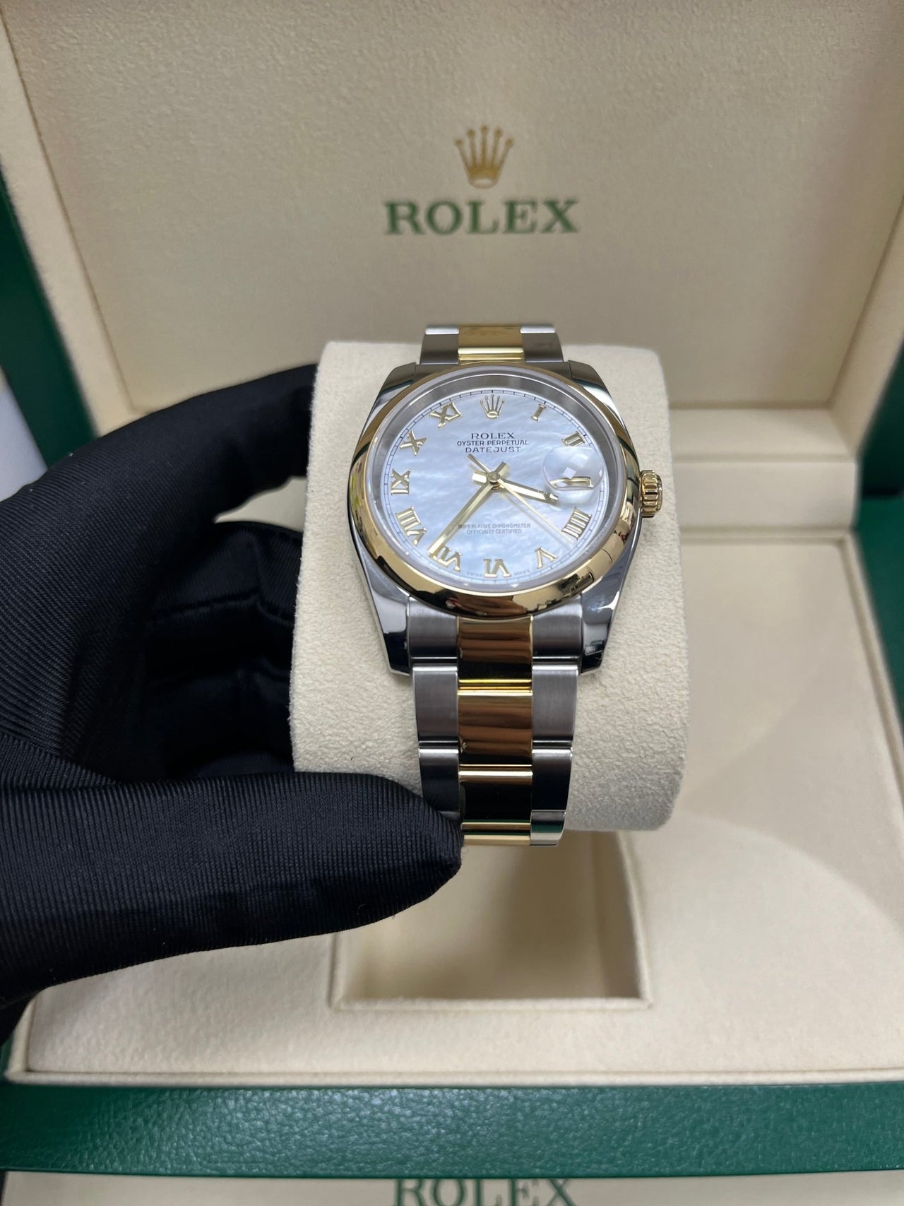 Rolex Datejust 36 Mother of Pearl Oyster Bracelet 116203 - WatchesOff5thWatch