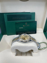 Thumbnail for Rolex Datejust 36 Yellow Rolesor Champagne Diamond Dial Fluted Bezel (Ref 126233) - WatchesOff5thWatch