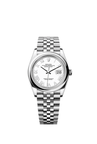Thumbnail for Rolex Datejust 36mm Oystersteel White Dial Smooth Bezel Jubilee Bracelet 2026 New Release (Ref 126200-0027) - WatchesOff5thWatch