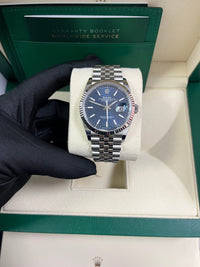 Thumbnail for Rolex Datejust 36mm Stainless Steel Bright Blue Fluted Jubilee 126234 - WatchesOff5th