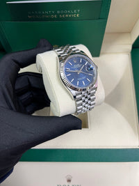 Thumbnail for Rolex Datejust 36mm Stainless Steel Bright Blue Fluted Jubilee 126234 - WatchesOff5th