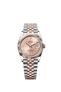 Thumbnail for Rolex Datejust 36mm Steel and Everose Gold Rosé Diamond Dial Fluted Bezel Jubilee Bracelet 2026 New Release (Ref 126231-0049) - WatchesOff5thWatch