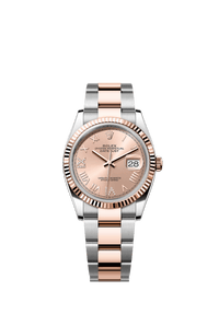 Thumbnail for Rolex Datejust 36mm Steel and Everose Gold Rosé Diamond Dial Fluted Bezel Oyster Bracelet 2026 New Release (Ref 126231-0050) - WatchesOff5thWatch