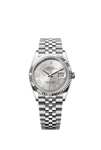 Thumbnail for Rolex Datejust 36mm Steel and White Gold Silver Diamond Dial Fluted Bezel Jubilee Bracelet 2026 New Release (Ref 126234-0067) - WatchesOff5thWatch