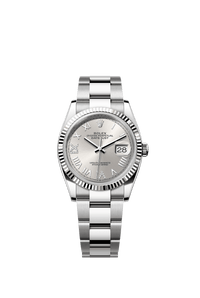 Thumbnail for Rolex Datejust 36mm Steel and White Gold Silver Diamond Dial Fluted Bezel Oyster Bracelet 2026 New Release (Ref 126234-0068) - WatchesOff5thWatch