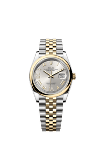 Thumbnail for Rolex Datejust 36mm Steel and Yellow Gold Silver Diamond Dial Smooth Bezel Jubilee Bracelet 2026 New Release (Ref 126203-0051) - WatchesOff5thWatch