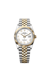 Thumbnail for Rolex Datejust 36mm Steel and Yellow Gold White Dial Fluted Bezel Jubilee Bracelet 2026 New Release (Ref 126233-0047) - WatchesOff5thWatch