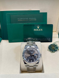 Thumbnail for Rolex Datejust 41 18k White Gold & Steel/ Dark Rhodium Diamond Dial Oyster (Reference  126334) - WatchesOff5thWatch