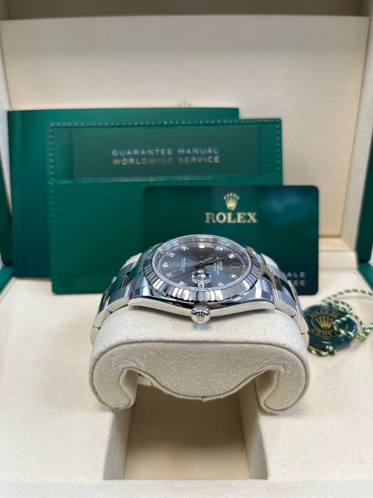 Rolex Datejust 41 18k White Gold & Steel/ Dark Rhodium Diamond Dial Oyster (Reference  126334) - WatchesOff5thWatch