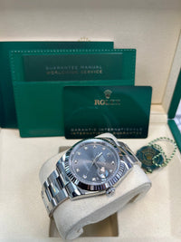 Thumbnail for Rolex Datejust 41 18k White Gold & Steel/ Dark Rhodium Diamond Dial Oyster (Reference  126334) - WatchesOff5thWatch