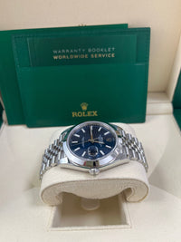 Thumbnail for Rolex Datejust 41 Blue Motif Dial Smooth Bezel Jubilee Bracelet 126300 - WatchesOff5th