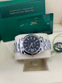 Thumbnail for Rolex Datejust 41 Stainless Steel & White Gold - Black Index Dial - Smooth Bezel (Ref# 126300) - WatchesOff5thWatches