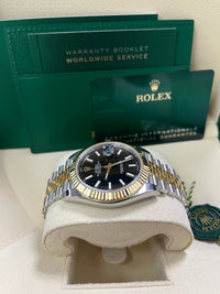 Thumbnail for Rolex Datejust 41 Steel and Yellow Gold Fluted Bezel Black Index Dial Jubilee Bracelet 126333 - WatchesOff5thWatch