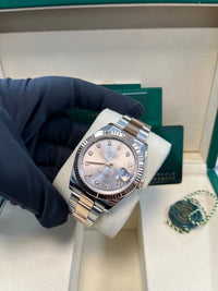 Thumbnail for Rolex Datejust 41 Two - Tone Stainless Steel and Rose Gold/ Sundust Diamond Dial/ Fluted Bezel/ Oyster Bracelet (Ref126331) - WatchesOff5thWatch