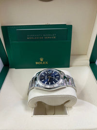 Thumbnail for Rolex Datejust 41 White Gold and Steel Blue Index Oyster Fluted Bezel (Ref#126334) - WatchesOff5thWatch