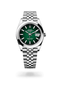 Thumbnail for Rolex Datejust 41mm Oystersteel Green Ombré Dial Smooth Bezel Jubilee Bracelet 2026 New Release (Ref 126300 - 0026) - WatchesOff5thWatch