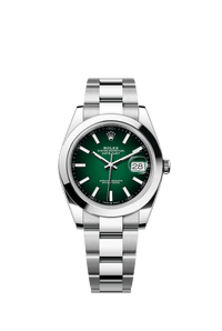 Thumbnail for Rolex Datejust 41mm Oystersteel Green Ombré Dial Smooth Bezel Oyster Bracelet 2026 New Release (Ref 126300-0025) - WatchesOff5thWatch