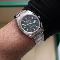 Thumbnail for Rolex Datejust 41mm Oystersteel Green Ombré Dial Smooth Bezel Oyster Bracelet 2026 New Release (Ref 126300) - WatchesOff5thWatch