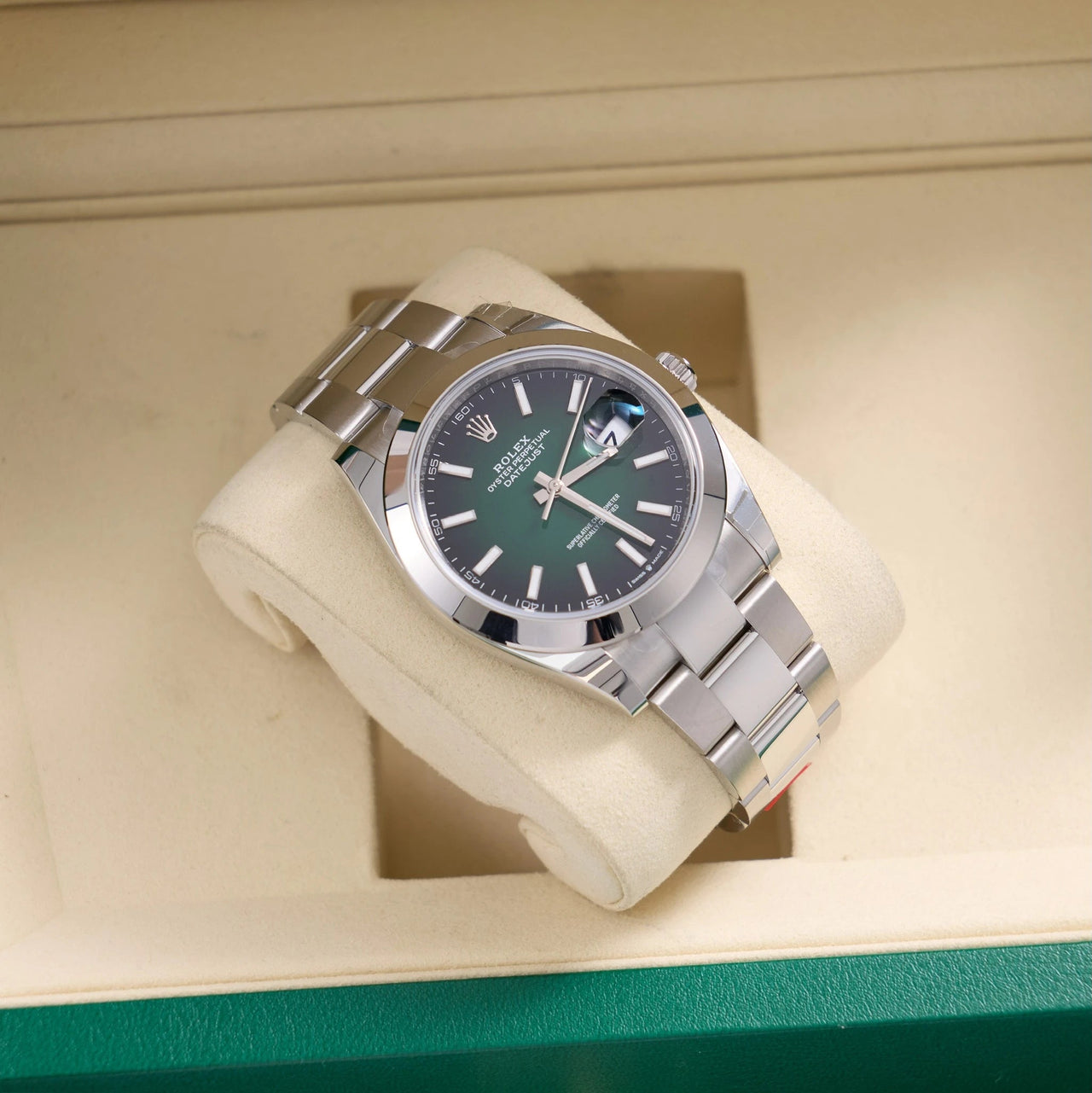Rolex Datejust 41mm Oystersteel Green Ombré Dial Smooth Bezel Oyster Bracelet 2026 New Release (Ref 126300) - WatchesOff5thWatch