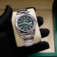 Thumbnail for Rolex Datejust 41mm Oystersteel Green Ombré Dial Smooth Bezel Oyster Bracelet 2026 New Release (Ref 126300) - WatchesOff5thWatch