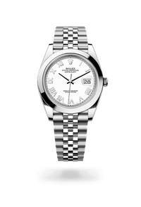 Thumbnail for Rolex Datejust 41mm Oystersteel White Dial Smooth Bezel Jubilee Bracelet 2026 New Release (Ref 126300 - 0028) - WatchesOff5thWatch