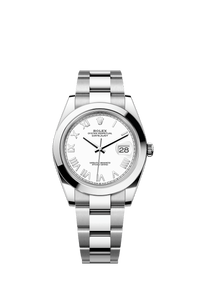 Thumbnail for Rolex Datejust 41mm Oystersteel White Dial Smooth Bezel Oyster Bracelet 2026 New Release (Ref 126300-0027) - WatchesOff5thWatch