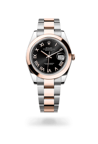 Thumbnail for Rolex Datejust 41mm Steel and Everose Gold Bright Black Dial Smooth Bezel Oyster Bracelet 2026 New Release (Ref 126301 - 0023) - WatchesOff5thWatch