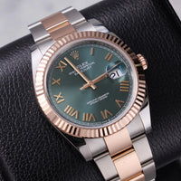 Thumbnail for Rolex Datejust 41mm Steel and Everose Gold Mint Green Dial Fluted Bezel Oyster Bracelet 2026 New Release (Ref# 126331-0021) - WatchesOff5thWatch