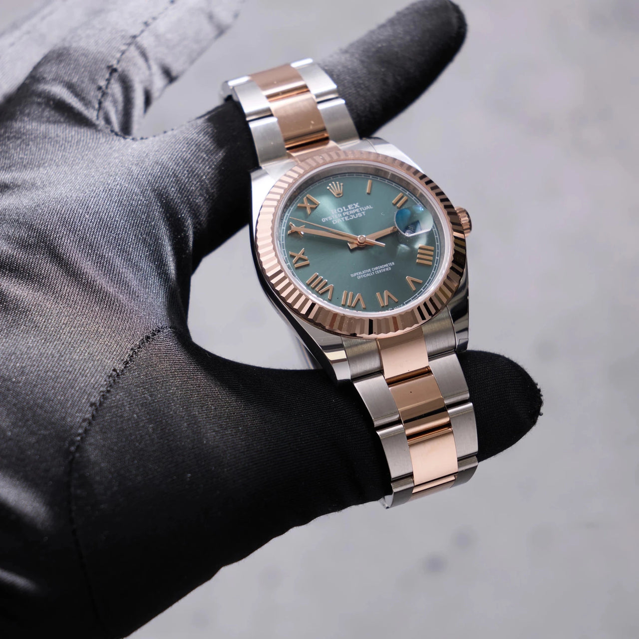 Rolex Datejust 41mm Steel and Everose Gold Mint Green Dial Fluted Bezel Oyster Bracelet 2026 New Release (Ref# 126331-0021) - WatchesOff5thWatch