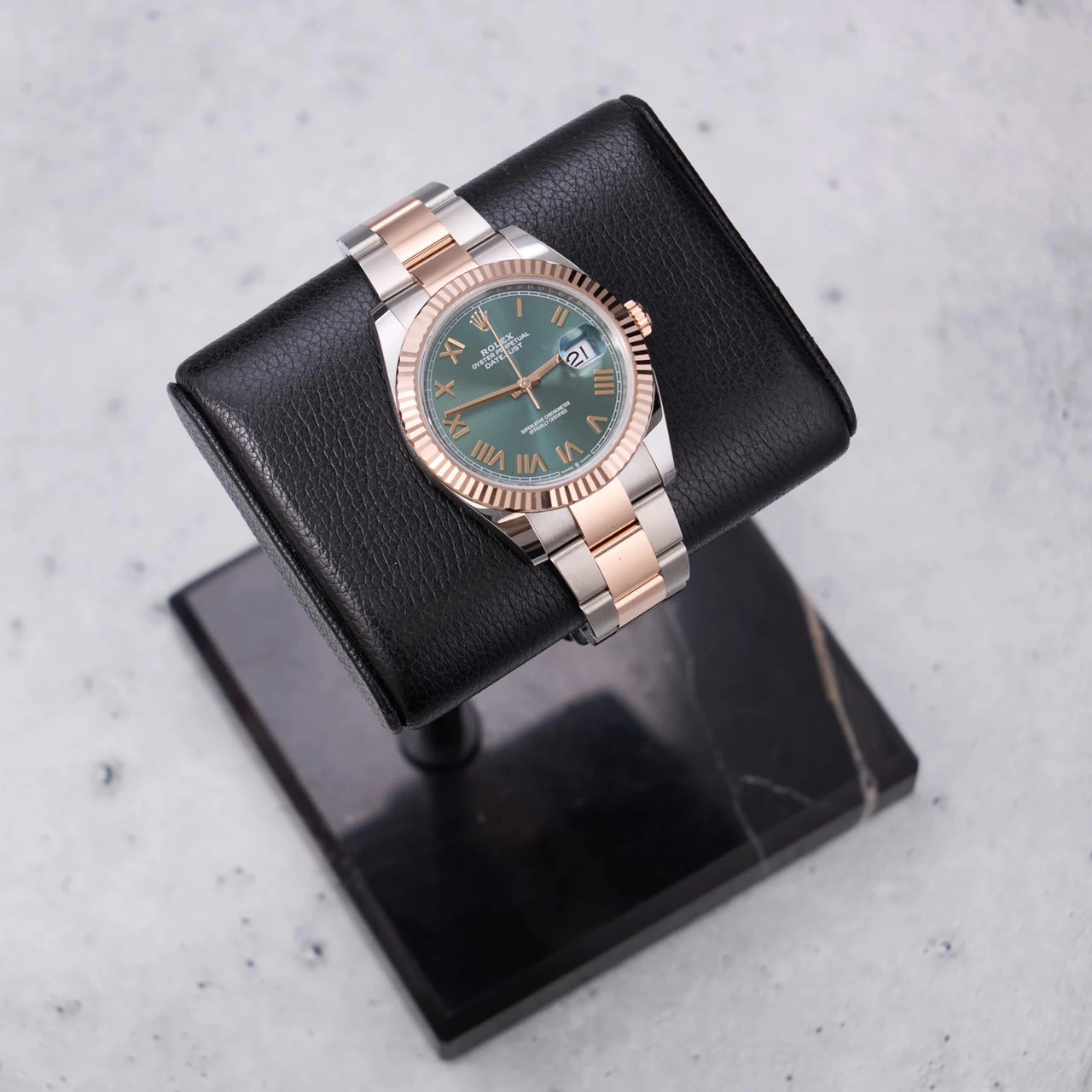 Rolex Datejust 41mm Steel and Everose Gold Mint Green Dial Fluted Bezel Oyster Bracelet 2026 New Release (Ref# 126331-0021) - WatchesOff5thWatch