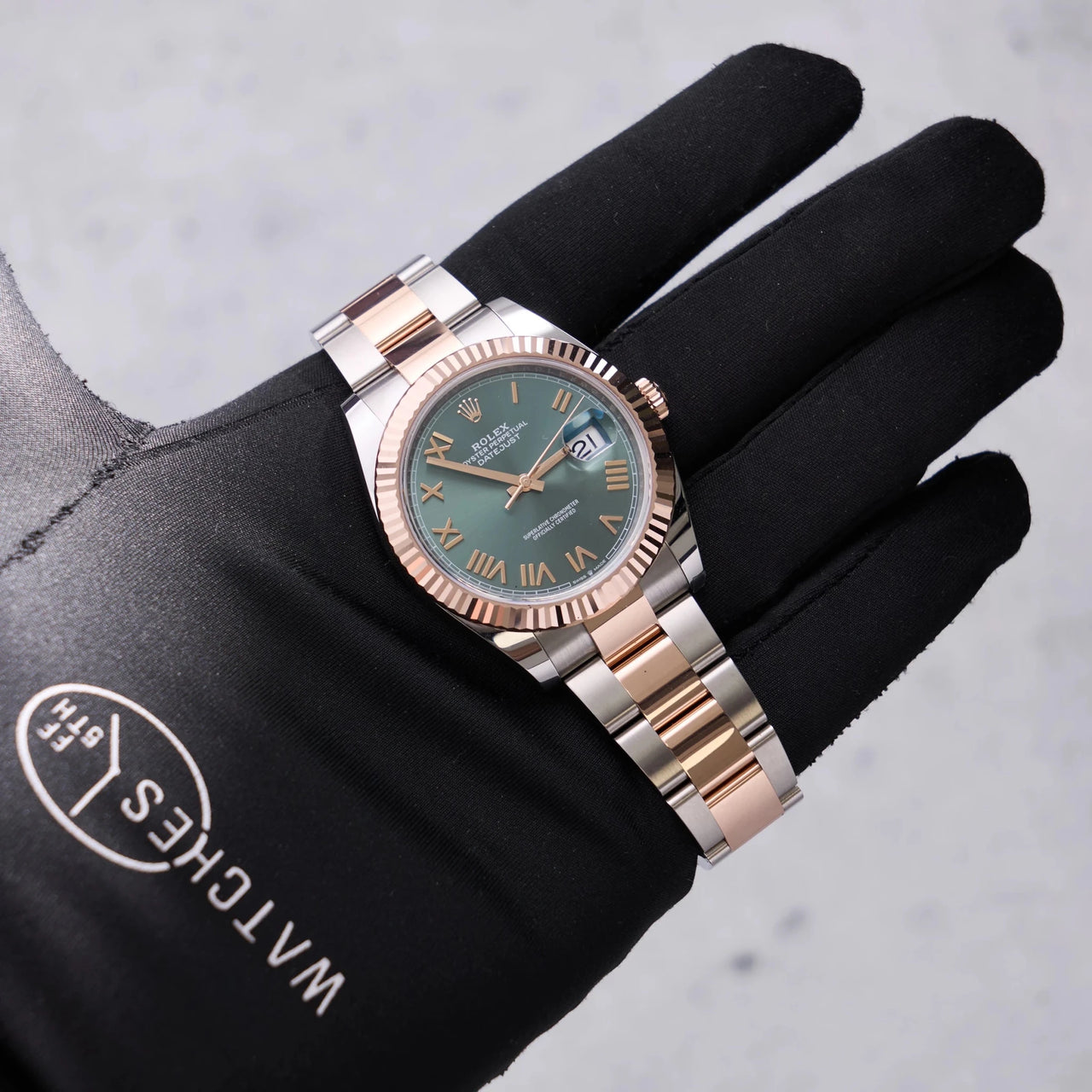 Rolex Datejust 41mm Steel and Everose Gold Mint Green Dial Fluted Bezel Oyster Bracelet 2026 New Release (Ref# 126331-0021) - WatchesOff5thWatch