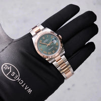 Thumbnail for Rolex Datejust 41mm Steel and Everose Gold Mint Green Dial Fluted Bezel Oyster Bracelet 2026 New Release (Ref# 126331-0021) - WatchesOff5thWatch
