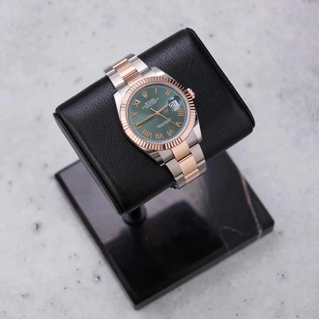 Rolex Datejust 41mm Steel and Everose Gold Mint Green Dial Fluted Bezel Oyster Bracelet 2026 New Release (Ref# 126331-0021) - WatchesOff5thWatch