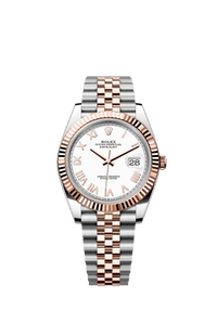 Thumbnail for Rolex Datejust 41mm Steel and Everose Gold White Dial Fluted Bezel Jubilee Bracelet 2026 New Release (Ref 126331-0026) - WatchesOff5thWatch