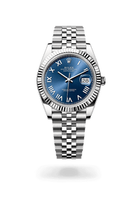 Thumbnail for Rolex Datejust 41mm Steel and White Gold Bright Blue Dial Fluted Bezel Jubilee Bracelet 2026 New Release (Ref 126334 - 0038) - WatchesOff5thWatch