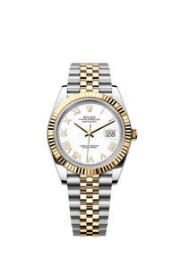 Thumbnail for Rolex Datejust 41mm Steel and Yellow Gold White Dial Fluted Bezel Jubilee Bracelet 2026 New Release (Ref 126333-0026) - WatchesOff5thWatch