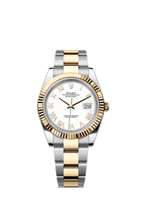 Thumbnail for Rolex Datejust 41mm Steel and Yellow Gold White Dial Fluted Bezel Oyster Bracelet 2026 New Release (Ref 126333-0025) - WatchesOff5thWatch