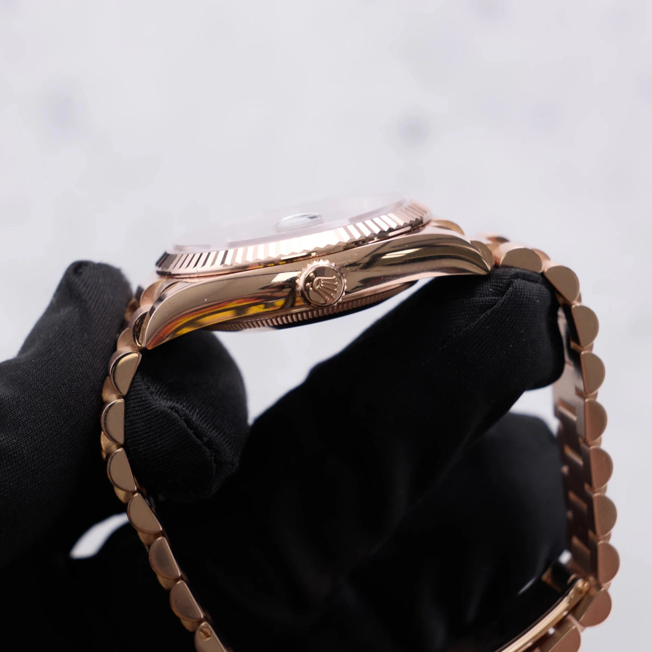 Rolex Day-Date 36 36mm Everose gold Reference 128235 Olive Dial NEW RELEASE - WatchesOff5thWatch