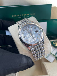 Thumbnail for Rolex Day - Date 36 Fluted Bezel Mother - of - Pearl Diamond Dial President Bracelet 128239 - WatchesOff5thWatch