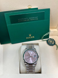 Thumbnail for Rolex Day - Date 36 mm Fluted Bezel Pink Baguette Diamond Dial 128239 - WatchesOff5thWatch