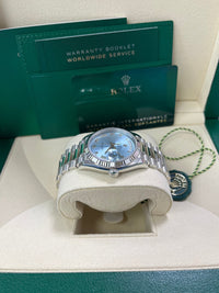 Thumbnail for Rolex Day - Date 36 Platinum Ice Blue Roman Dial President Bracelet 128236 - WatchesOff5thWatch