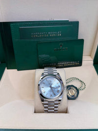 Thumbnail for Rolex Day - Date 40 Platinum/ Ice - blue dial /President bracelet (Ref # 228206) - WatchesOff5thWatch