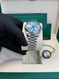 Thumbnail for Rolex Day - Date 40 Platinum/ Ice - blue dial /President bracelet (Ref # 228206) - WatchesOff5thWatch