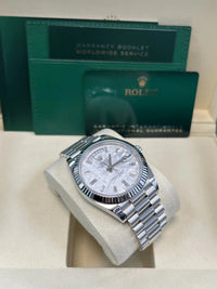 Thumbnail for Rolex Day - Date 40 Platinum White Dial President Day - date 40mm Fluted Bezel 228236 - WatchesOff5thWatch