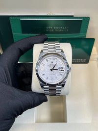 Thumbnail for Rolex Day - Date 40 Platinum White Dial President Day - date 40mm Fluted Bezel 228236 - WatchesOff5thWatch