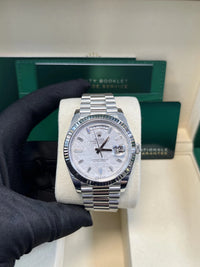 Thumbnail for Rolex Day - Date 40 Platinum White Dial President Day - date 40mm Fluted Bezel 228236 - WatchesOff5thWatch