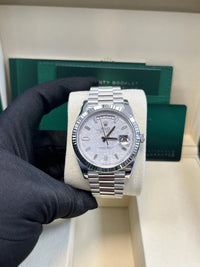 Thumbnail for Rolex Day - Date 40 Platinum White Dial President Day - date 40mm Fluted Bezel 228236 - WatchesOff5thWatch