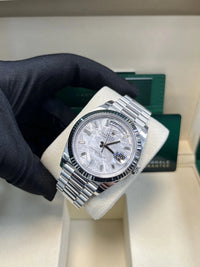 Thumbnail for Rolex Day - Date 40 Platinum White Dial President Day - date 40mm Fluted Bezel 228236 - WatchesOff5thWatch