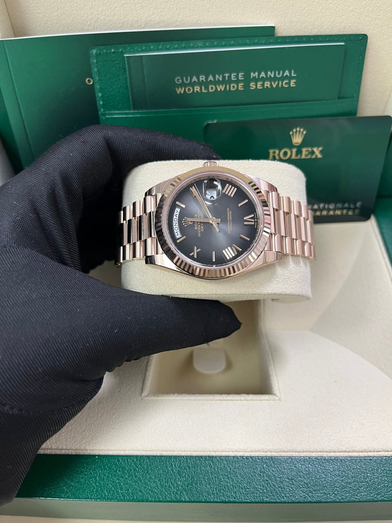 Rolex Day-Date 40 Slate Ombre Roman Dial 228235 - WatchesOff5thWatch